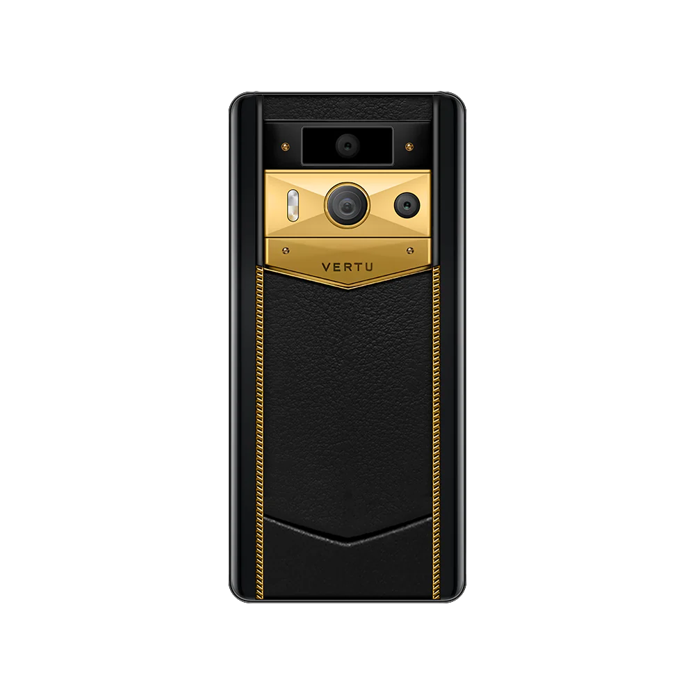 METAVERTU 2 LUXURY CUSTOM-MADE GOLD RADIANT BLADE EDITION WITH BLACK INK CALFSKIN WEB3 AI PHONE – BLACK