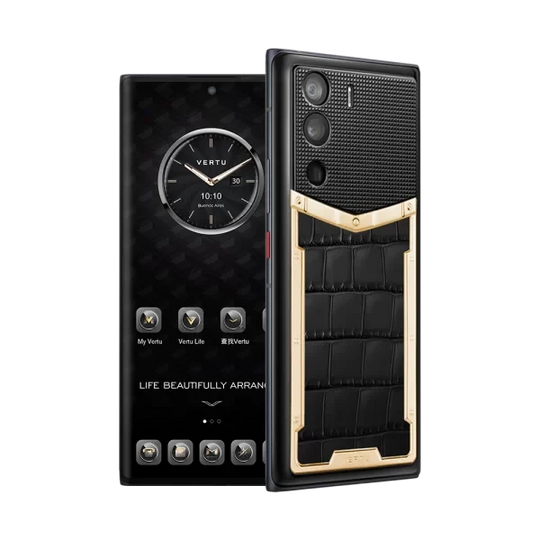 هاتف METAVERTU المصنوع من جلد التمساح والمصنوع من الذهب عيار 18 قيراطًا ويدعم شبكات الجيل الخامس 5G WEB3