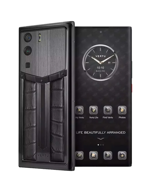 Load image into Gallery viewer, METAVERTU RACE TRACK DESIGN ALLIGATOR SKIN 5G WEB3 PHONE – BLACK
