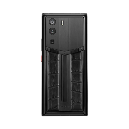 هاتف METAVERTU بتصميم مضمار سباق من جلد التمساح 5G WEB3 - أسود