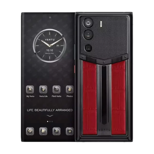 Load image into Gallery viewer, METAVERTU RACE TRACK DESIGN ALLIGATOR SKIN WEB3 PHONE – FLAME RED
