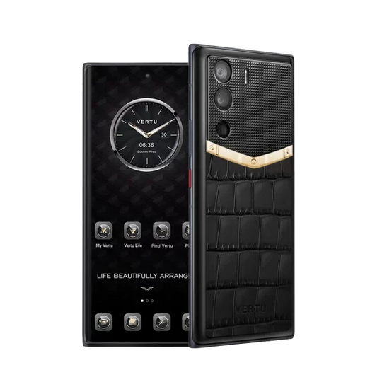 METAVERTU ALLIGATOR SKIN GOLD V 5G WEB3 PHONE – BLACK