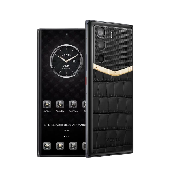 METAVERTU ALLIGATOR SKIN GOLD V 5G WEB3 PHONE – BLACK