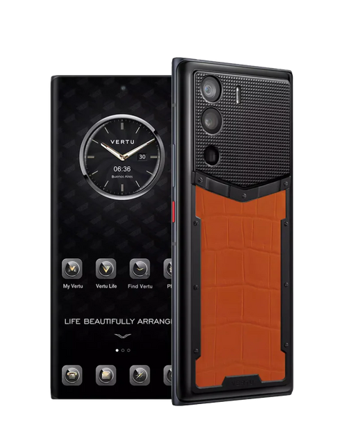 Load image into Gallery viewer, METAVERTU ALLIGATOR SKIN 5G WEB3 PHONE – ORANGE
