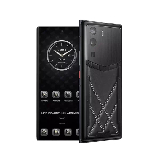 METAVERTU STITCHING CALFSKIN 5G WEB3 PHONE SET – BLACK