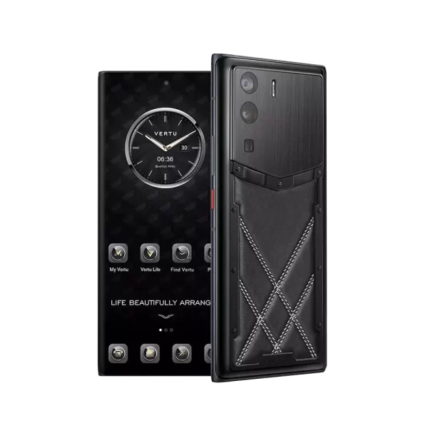 METAVERTU STITCHING CALFSKIN 5G WEB3 PHONE SET – BLACK