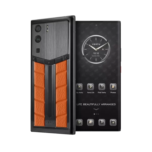 METAVERTU RACE TRACK DESIGN CALFSKIN WEB3 PHONE – ORANGE