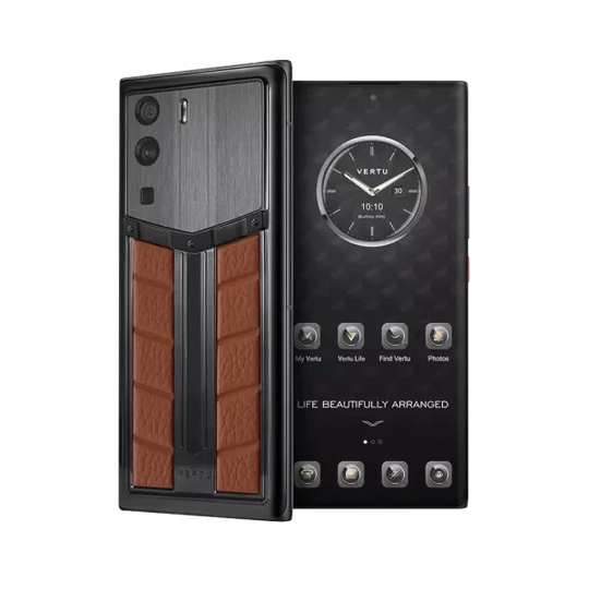 METAVERTU RACE TRACK DESIGN CALFSKIN WEB3 PHONE – BROWN