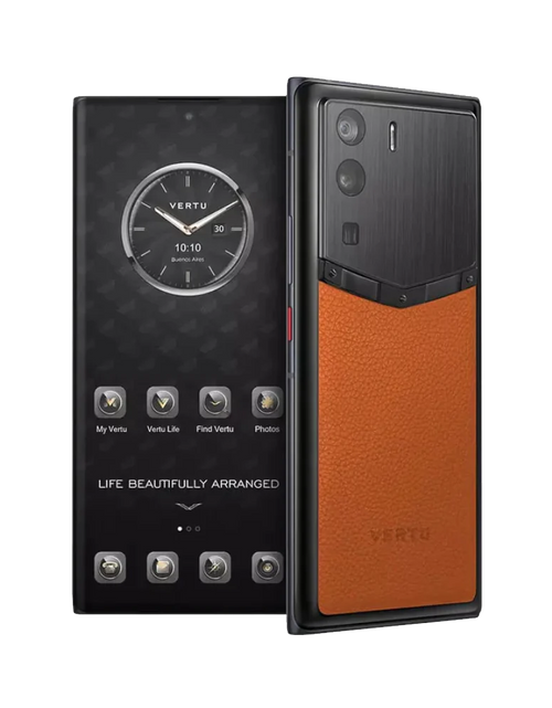 Load image into Gallery viewer, METAVERTU FRAMELESS CALFSKIN 5G WEB3 PHONE – ORANGE
