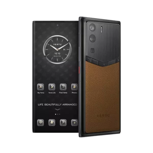 Load image into Gallery viewer, METAVERTU FRAMELESS CALFSKIN 5G WEB3 PHONE – BROWN
