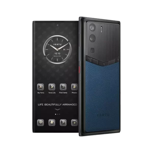 Load image into Gallery viewer, METAVERTU FRAMELESS CALFSKIN 5G WEB3 PHONE – BLUE
