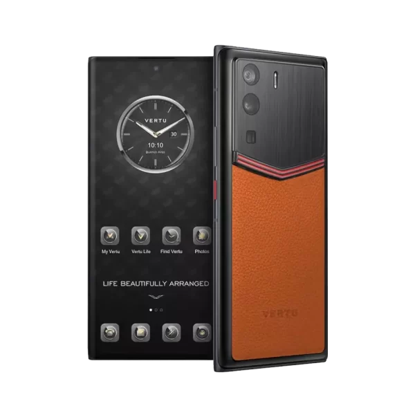 METAVERTU ENAMELED CALFSKIN 5G WEB3 PHONE – ORANGE