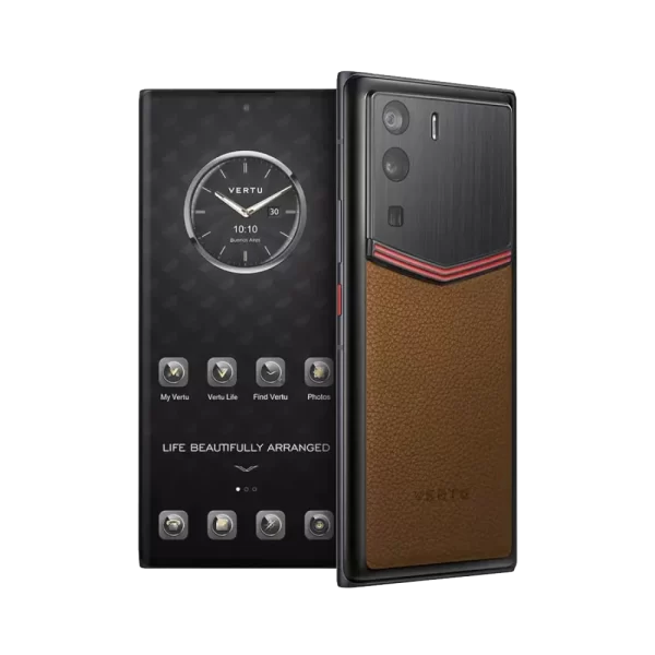 METAVERTU ENAMELED CALFSKIN 5G WEB3 PHONE – BROWN