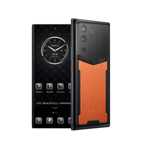 Load image into Gallery viewer, METAVERTU CALFSKIN 5G WEB3 PHONE – DAWNING ORANGE
