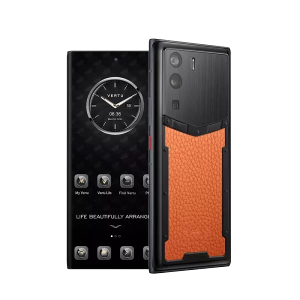 METAVERTU CALFSKIN 5G WEB3 PHONE – DAWNING ORANGE