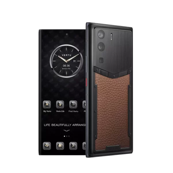 METAVERTU CALFSKIN 5G WEB3 PHONE – CARAMEL BROWN