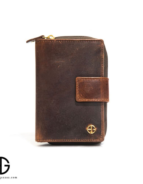 تحميل الصورة إلى عارض المعرض، محفظة AG Vintage الجلدية ذات السحاب الدائري
