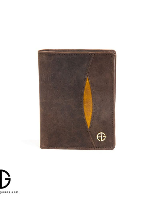 Load image into Gallery viewer, AG Wave-Cut Leather Wallet – Mustard Inset Edition
