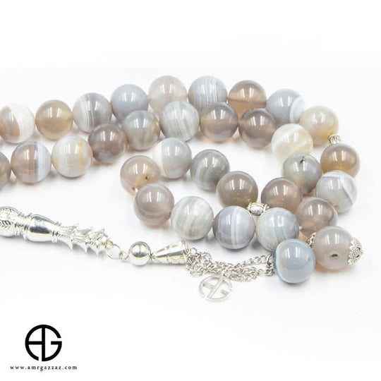 Natural Suleimani Agate Prayer Beads, 10Mm