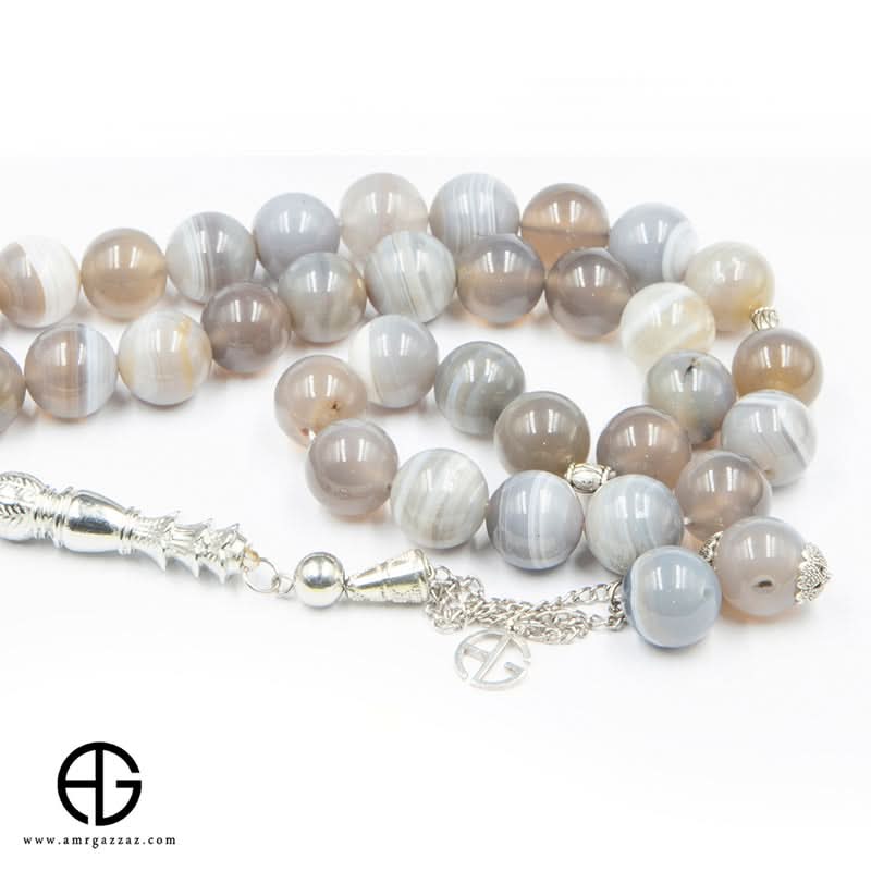 Natural Suleimani Agate Prayer Beads, 10Mm