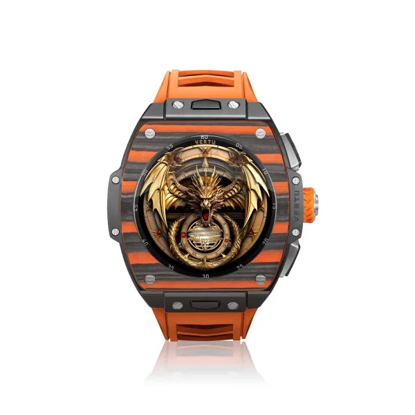 2024 NEW VERTU GRAND WATCH-Black and Orange Carbon Fiber