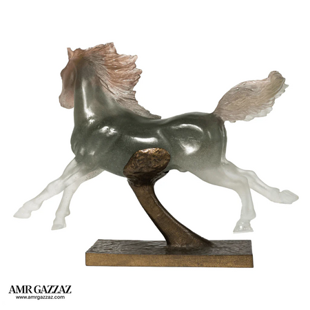 Daum pate de verre من الزجاج والبرونز