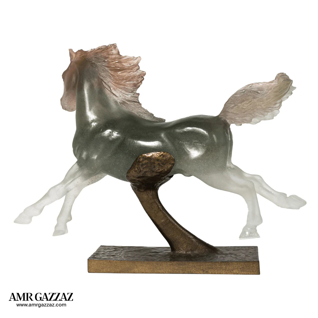 Daum pate de verre glass and bronze