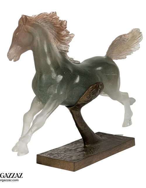 Load image into Gallery viewer, Daum pate de verre glass and bronze
