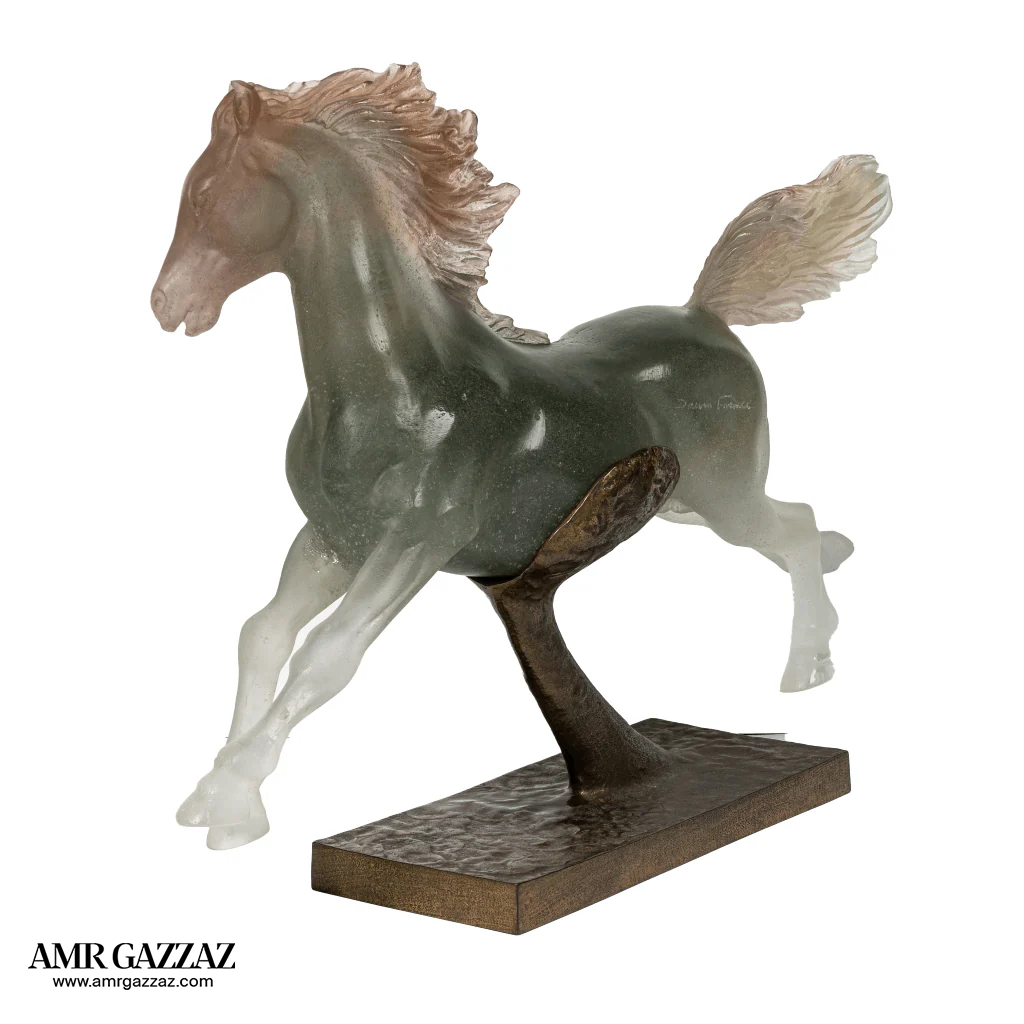 Daum pate de verre glass and bronze