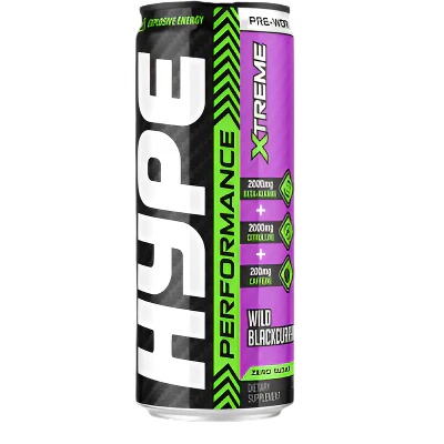 Load image into Gallery viewer, Hype Pre Workout Ready To Drink - 24x330ml - Blackcurrant
