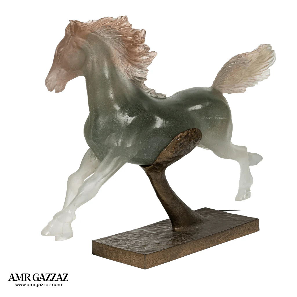 Daum pate de verre glass and bronze