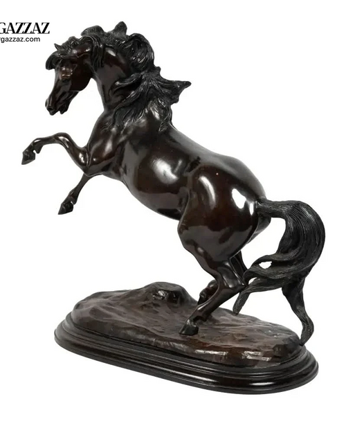Load image into Gallery viewer, Stunning Galloping Horse Figurine in solid Bronze with Marble Base Western Decor
