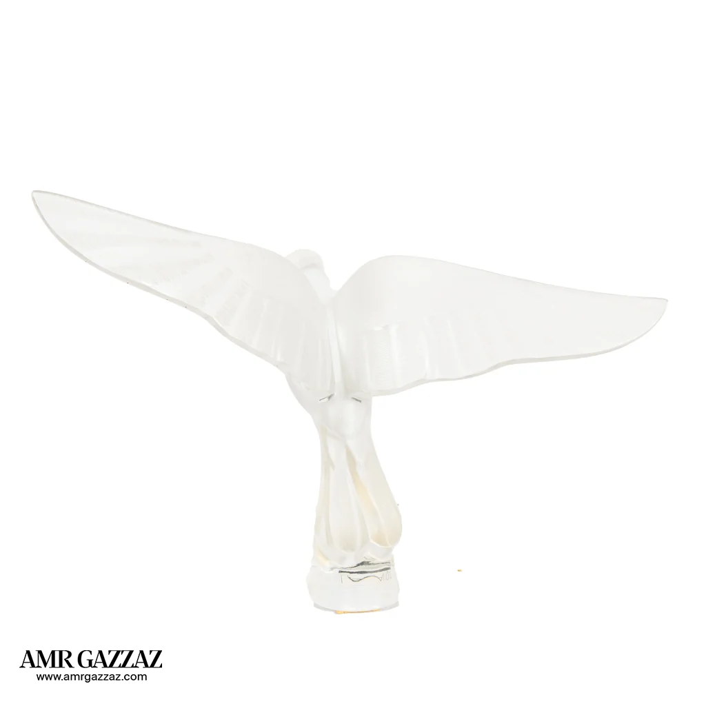 LARGE LALIQUE CRYSTAL BIRD FIGURINE