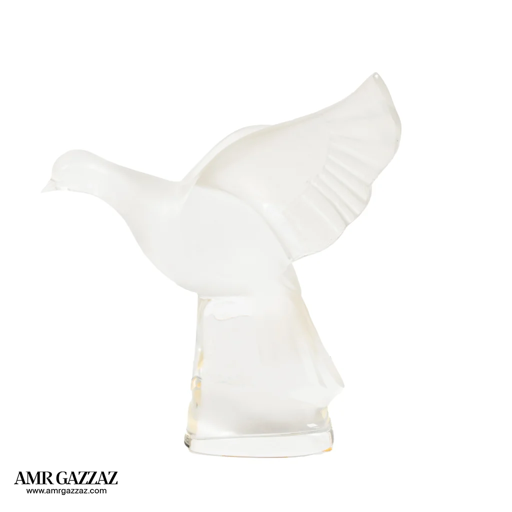 Lalique Crystal Figure, Charis, Perched Dove