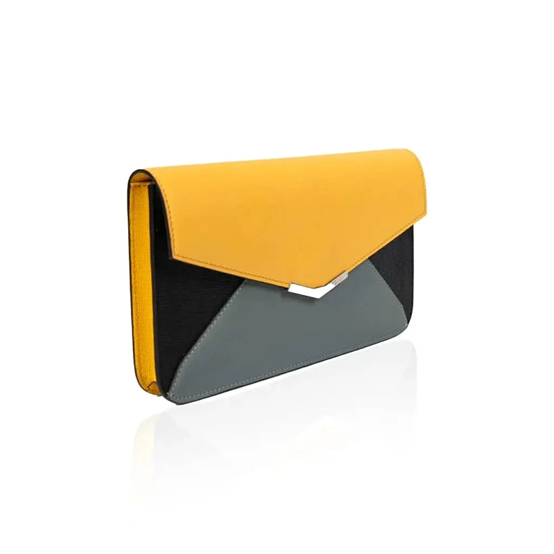 Fendi Tricolor Leather Envelope Clutch