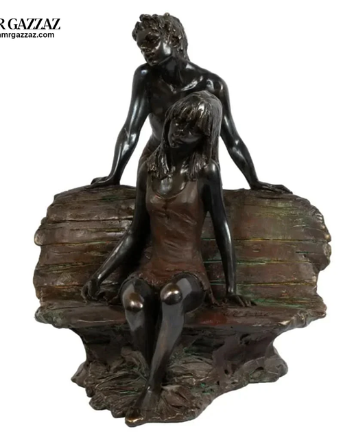 Load image into Gallery viewer, SPAIN  bronze Couple on sofa  Statue
