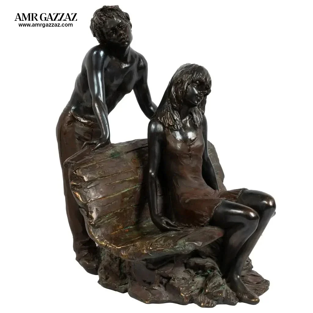 SPAIN  bronze Couple on sofa  Statue