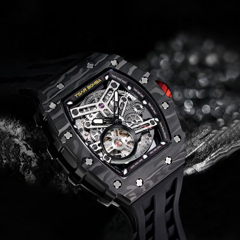 Elemental Series-Carbon Fiber Automatic Watch TB8208CF Cool Black