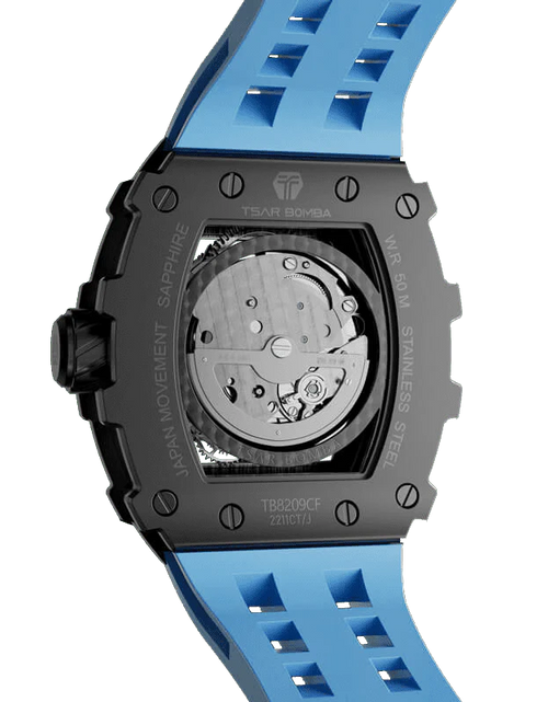 Load image into Gallery viewer, Elemental Series-Carbon Fiber Automatic Watch TB8209CF Black Blue Carbon Fiber
