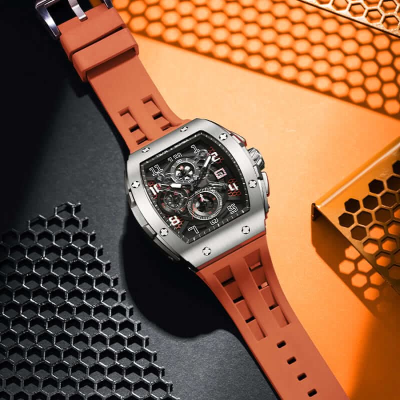 Elemental Series-Quartz Watch TB8211Q Silver Orange
