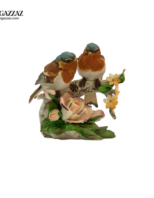 Load image into Gallery viewer, Vintage napoli capidomente couple brown  birds on branch

