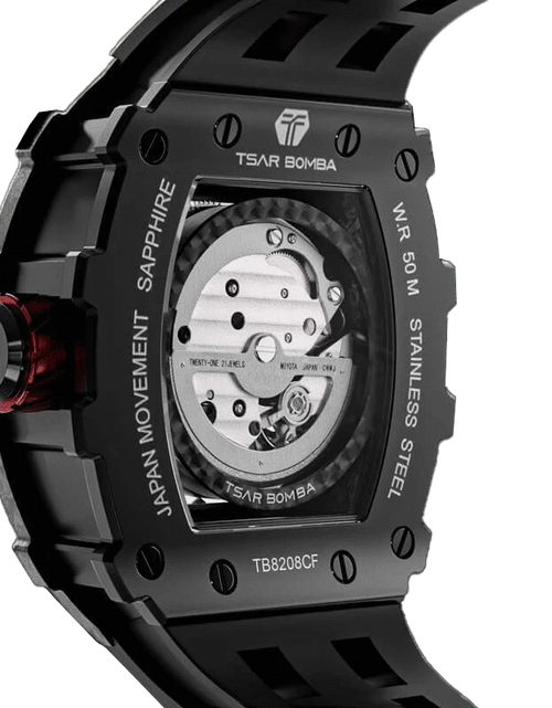 Load image into Gallery viewer, Elemental Series-Carbon Fiber Automatic Watch TB8208CF Cool Black
