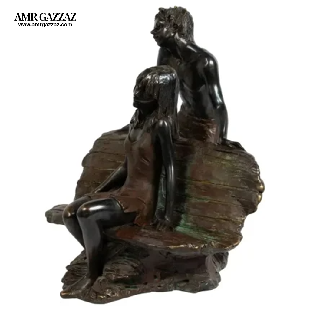 SPAIN  bronze Couple on sofa  Statue