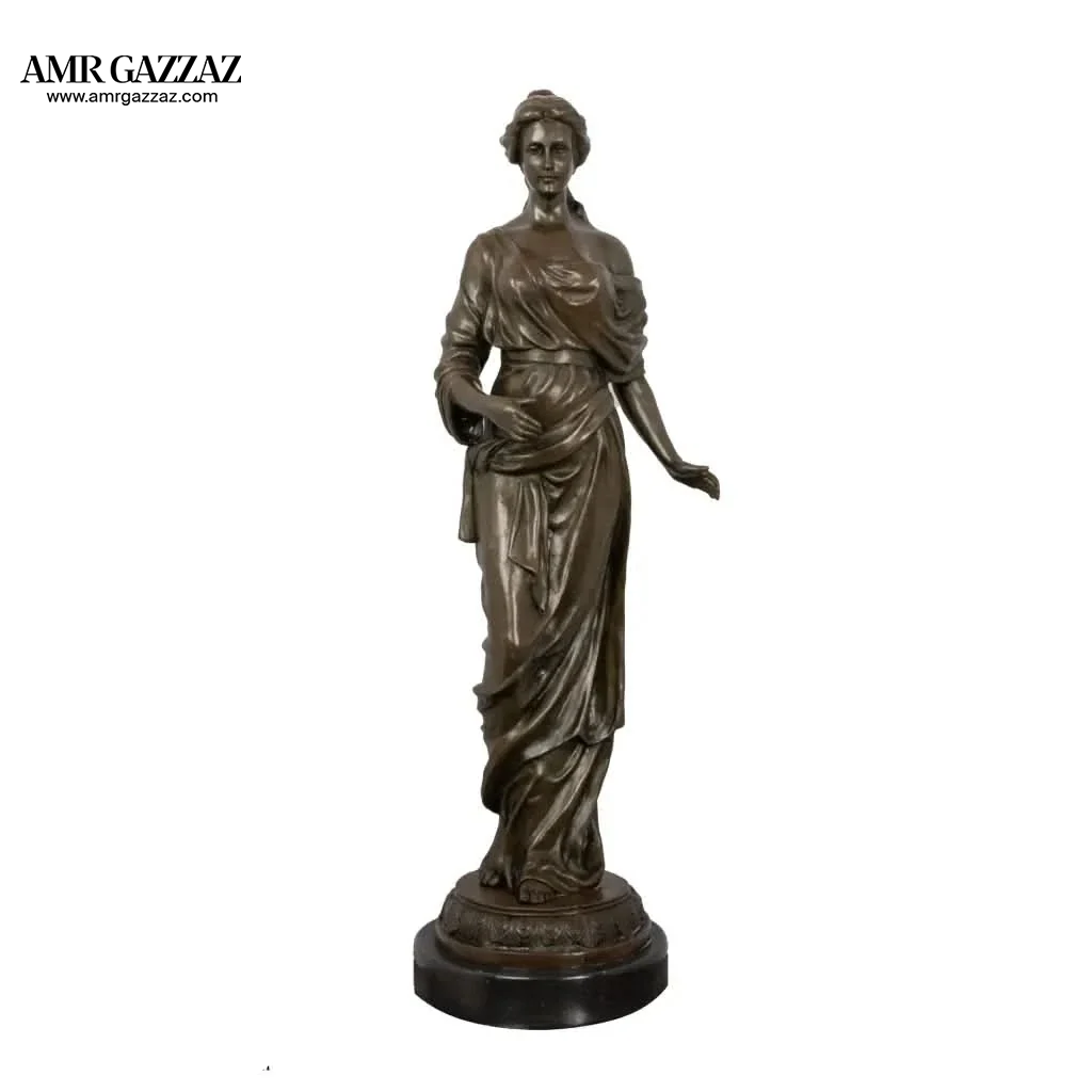 Gorgeous Roman Maiden Genuine solid handcrafted Bronze lovely Sculpture