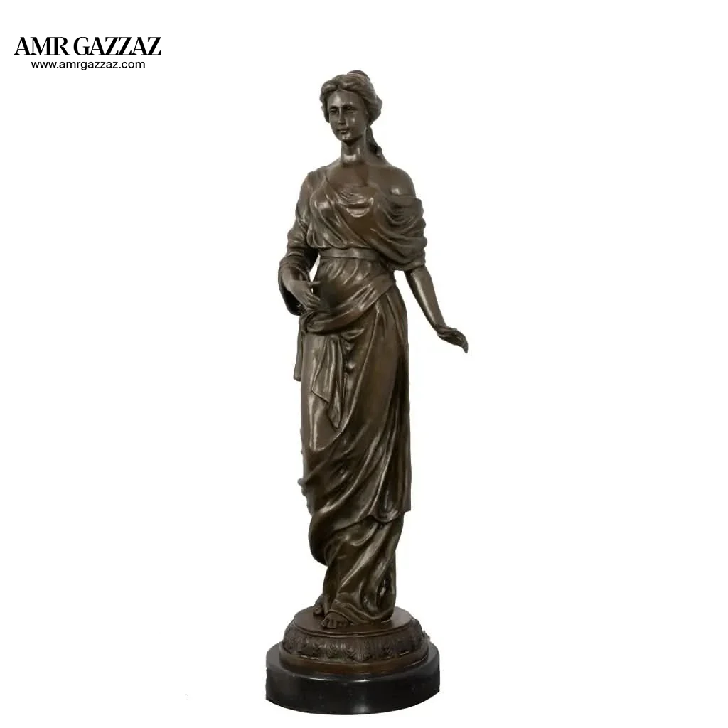 Gorgeous Roman Maiden Genuine solid handcrafted Bronze lovely Sculpture