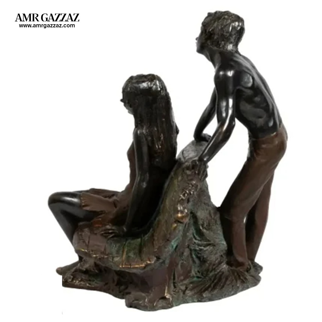 SPAIN  bronze Couple on sofa  Statue