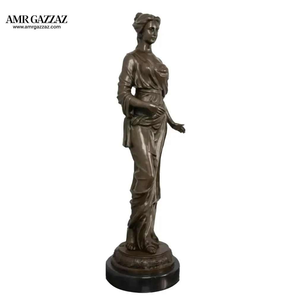 Gorgeous Roman Maiden Genuine solid handcrafted Bronze lovely Sculpture