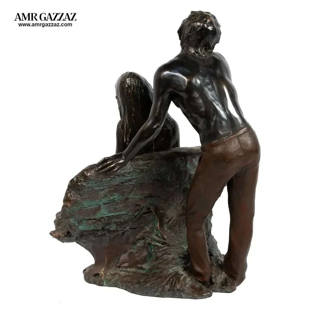 SPAIN  bronze Couple on sofa  Statue