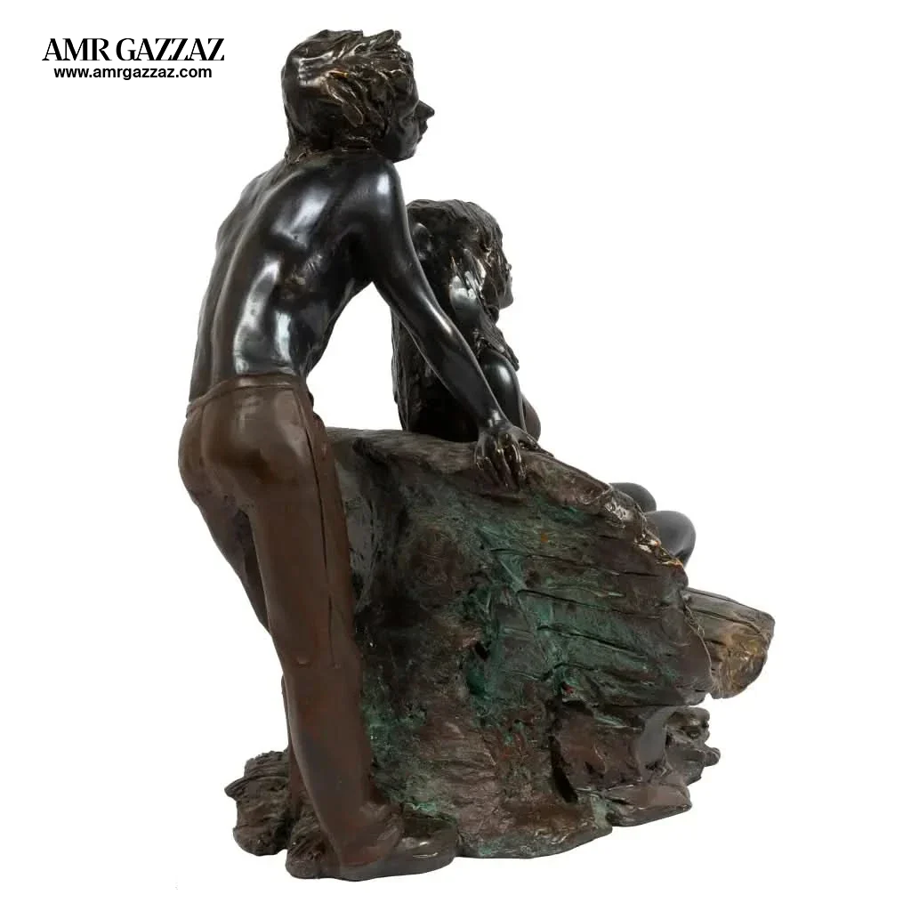 SPAIN  bronze Couple on sofa  Statue