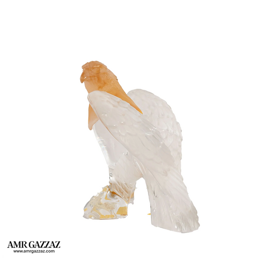 DAUM CRYSTAL EAGLE SCULPTURE FRANCE